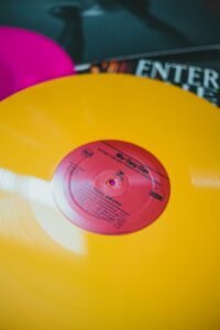 yellow and black labeled cd, music, album