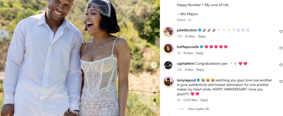 ‘You Changed My Life’: Meagan Good and Jonathan Majors Celebrate First Wedding Anniversary Amid Controversy and Comeback