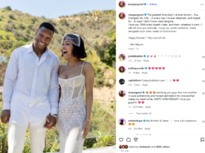 Megan Good and Johnathan Majors celebrate one year anniversary