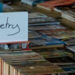 assorted title poetry books on display, poetry,