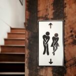 white and black signage, restroom, bathroom, out of order, school, public, toilet, sink, high school,