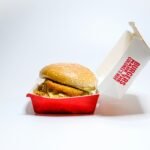 burger with lettuce and tomato, food